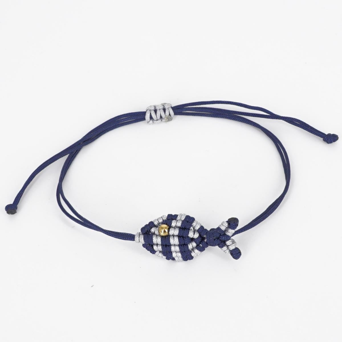 Bracciale PESCIOLINO A RIGHE BLU NAVY E GRIGIO CHIARO BRACCIALE PESCIOLINO RIGHE BLU NAVY/GRIGIO CHIARO NOMADEA 