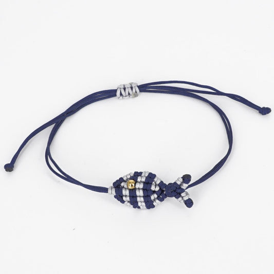 Bracciale PESCIOLINO A RIGHE BLU NAVY E GRIGIO CHIARO BRACCIALE PESCIOLINO RIGHE BLU NAVY/GRIGIO CHIARO NOMADEA 