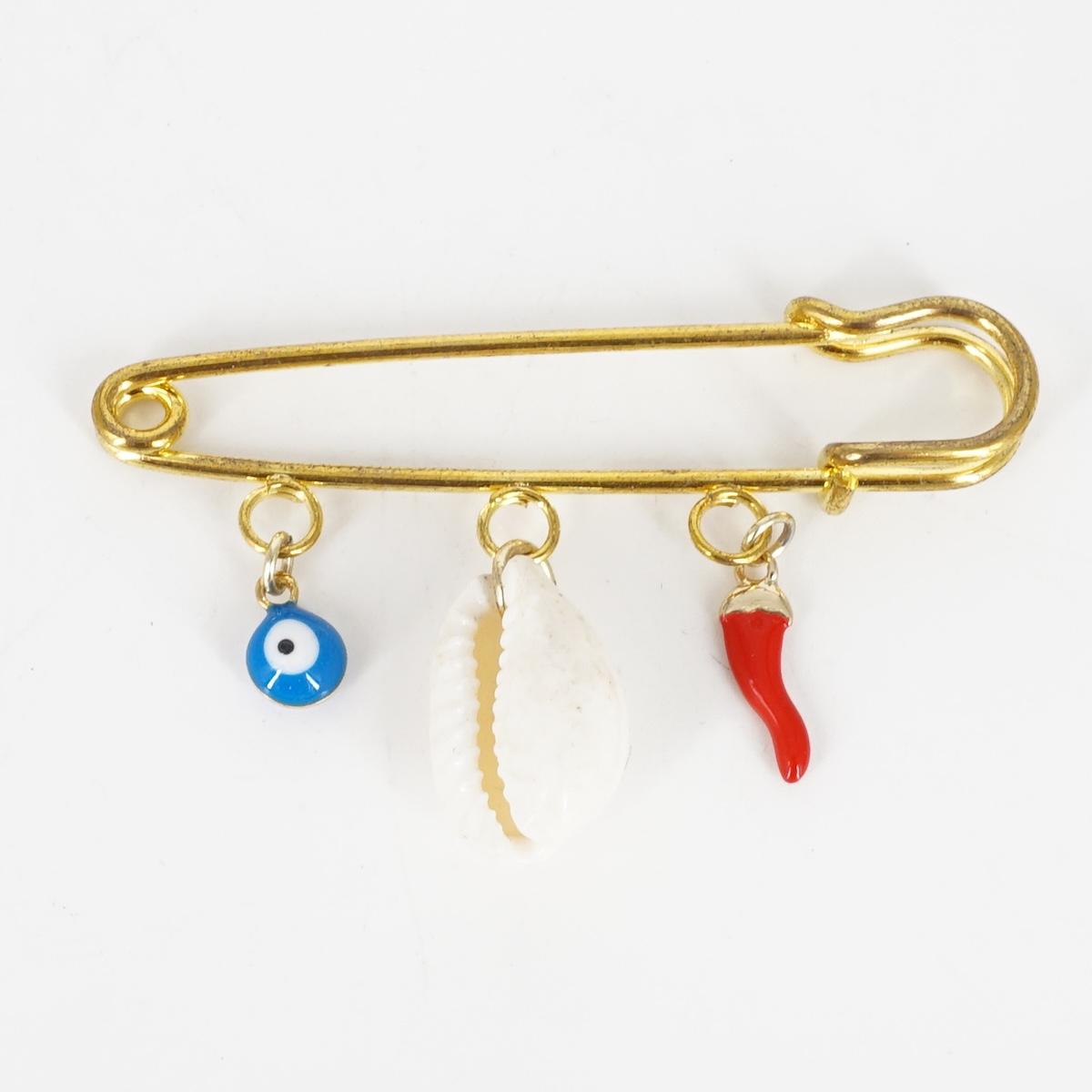 SPILLA CON CHARMS CONCHIGLIA SPILLA 3 CHARMS CONCHIGLIA SOPHIE GIOIELLI 