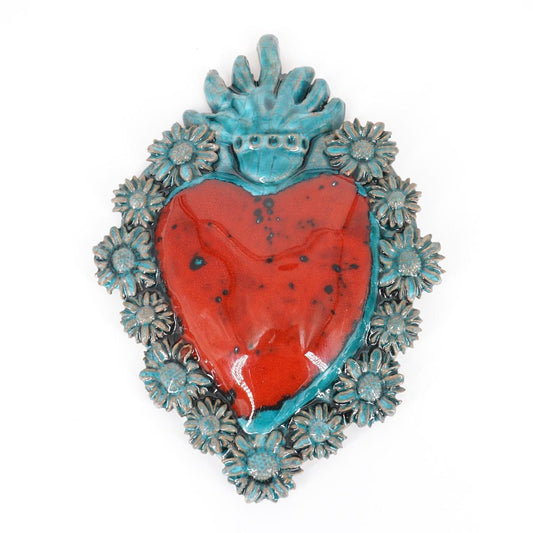 Ex voto large MARGHERITE verde acqua e rosso EXVOTO LARGE MARGHERITE VERDE ACQUA/ROSSO FRATANTONI 
