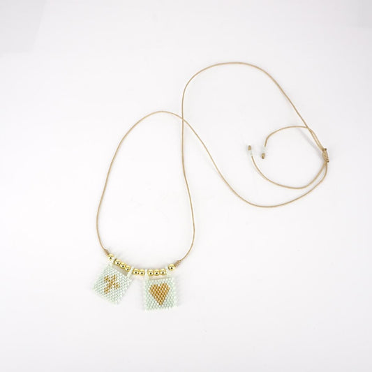 Collana TELAIO DOPPIO cordino AZZURRO E ORO