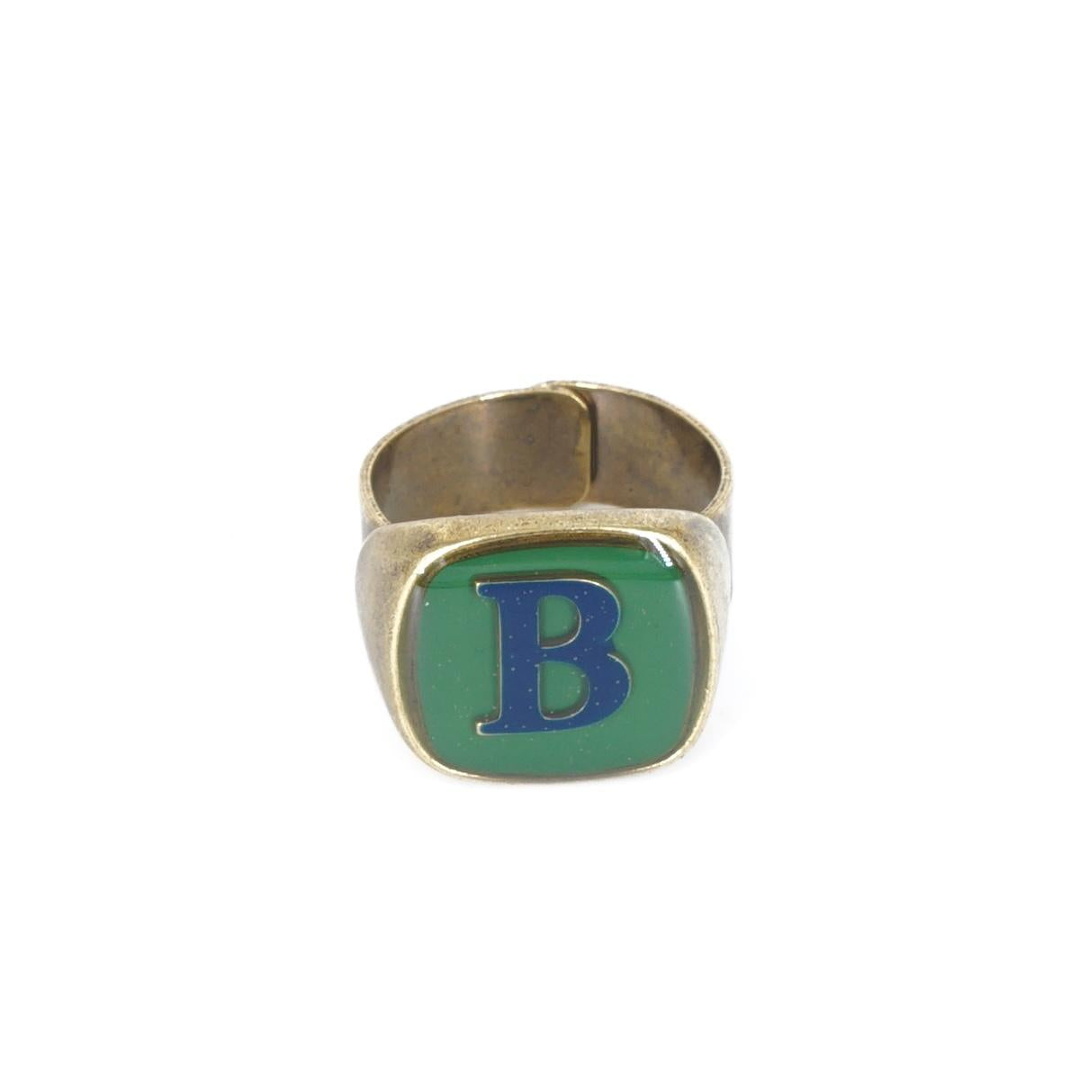 ANELLO LETTERA B VERDE BOSCO ANELLO LETTERA B VERDE BOSCO E BLU UNIQUE UNCONVENTIONAL DETAILS 