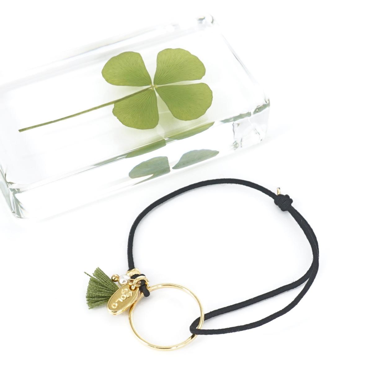 BRACCIALETTO CERCHIO NERO CON NAPPINA BRACCIALE CERCHIO NERO SSOLO COMPLEMENTOS 