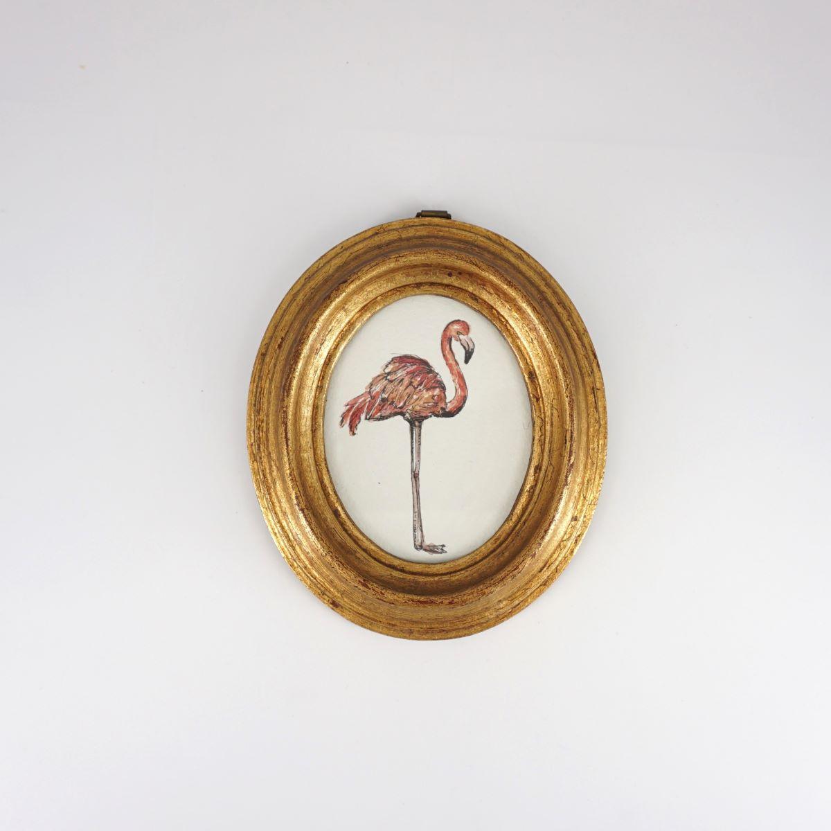 Quadretto FENICOTTERO OVALE PICCOLO