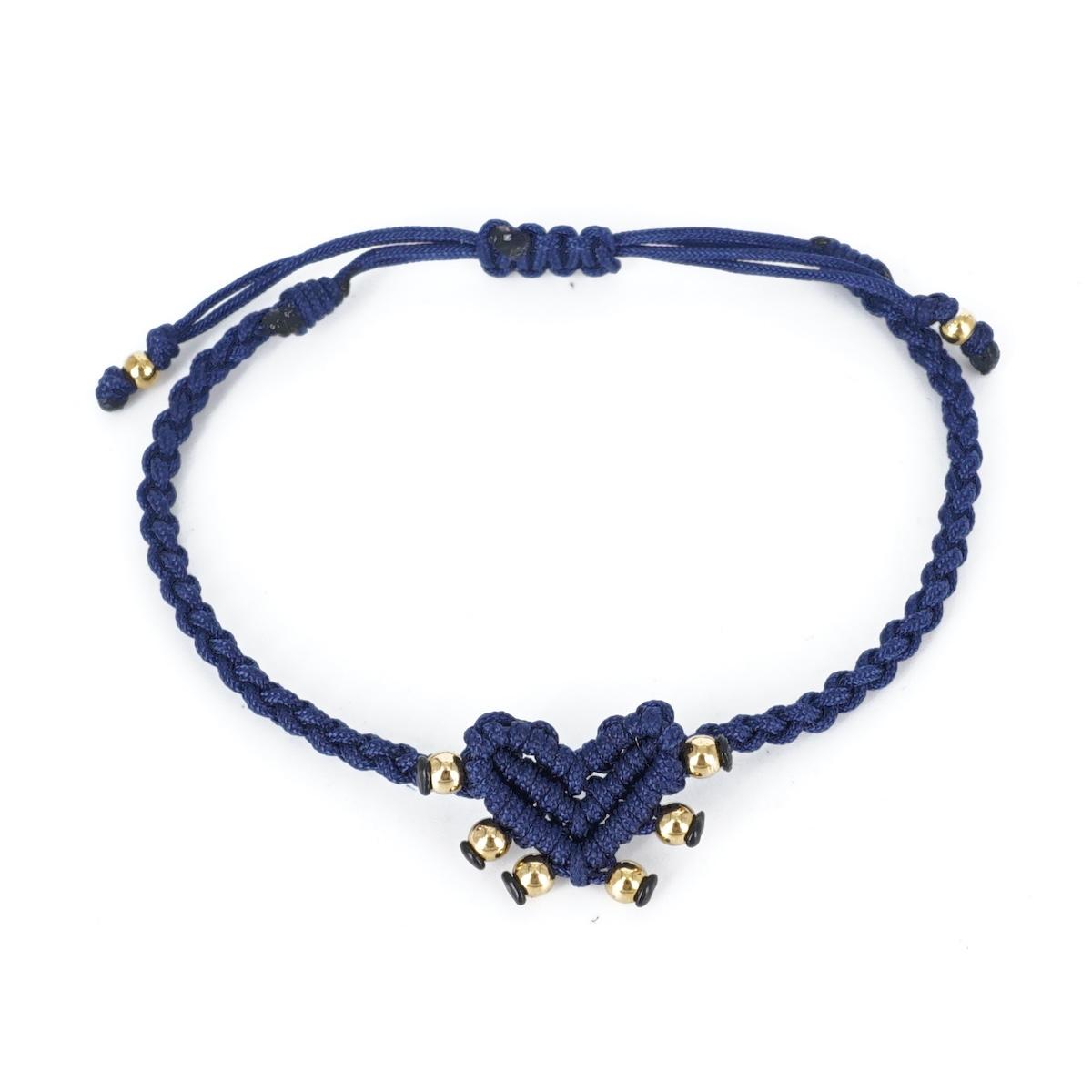 Bracciale CUORE SACRO con borchie BLU BRACCIALE CUORE SACRO BORCHIE BLU NOMADEA 
