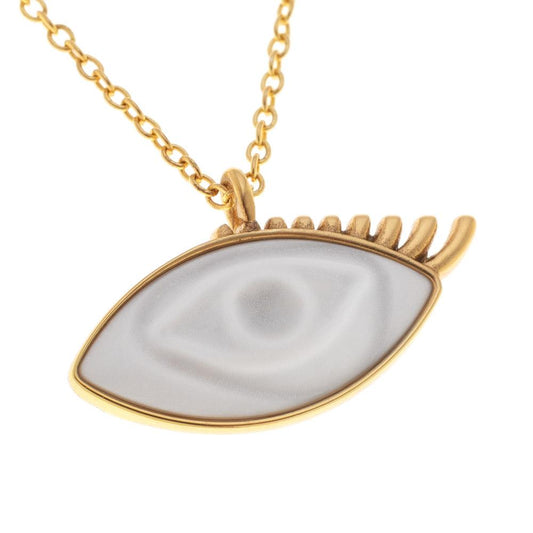 EYE necklace WHITE eyelashes