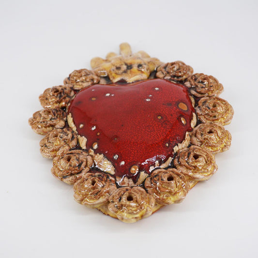 Exvoto large ROSE beige and red