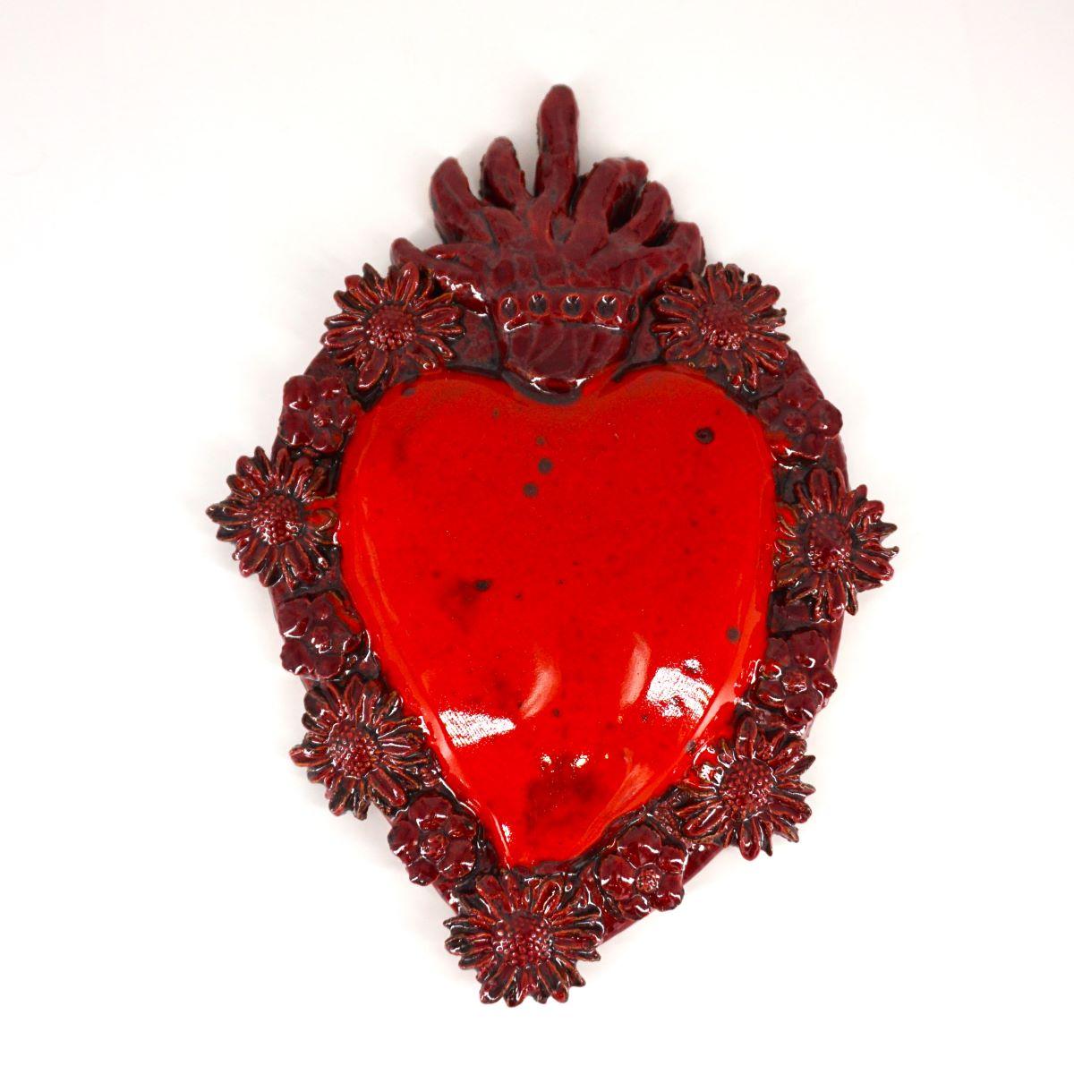 Ex voto large MARGHERITE red and burgundy