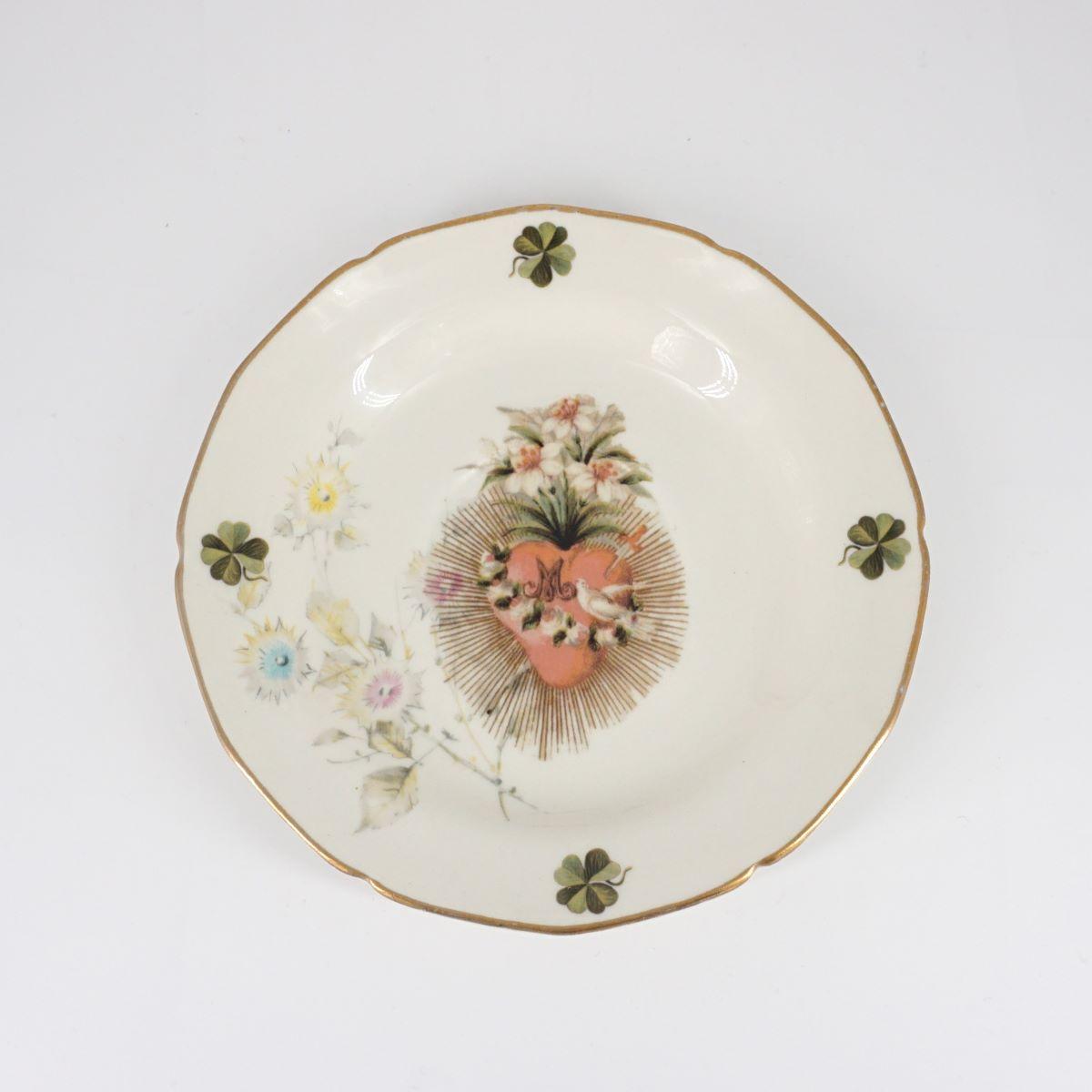 EXVOTO FOUR-LEAF CLOVERS tea plate