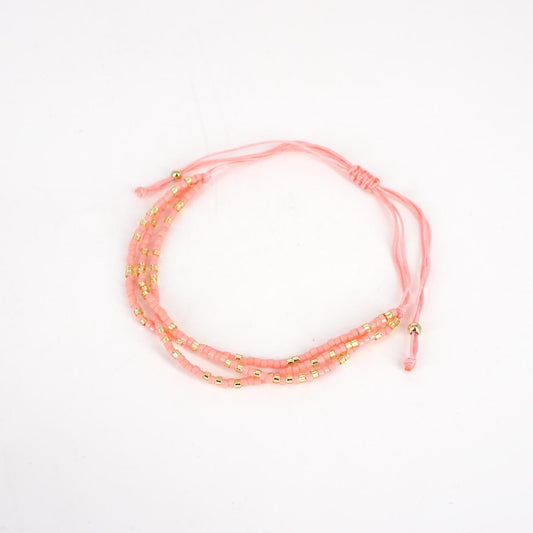3-strand bracelet with PINK beads