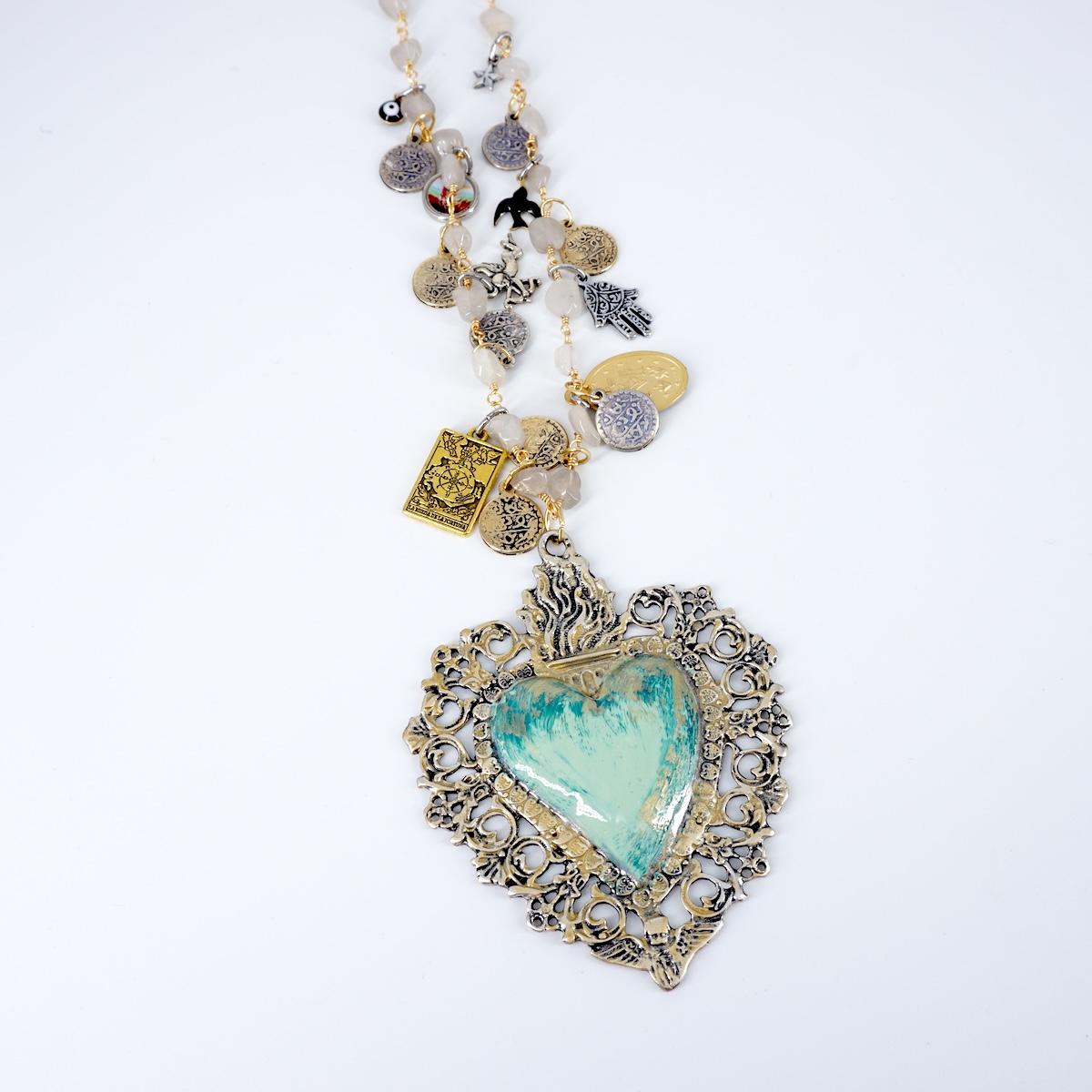 ROSARIO MULTICHARMS EX VOTO BIG AZZURRO