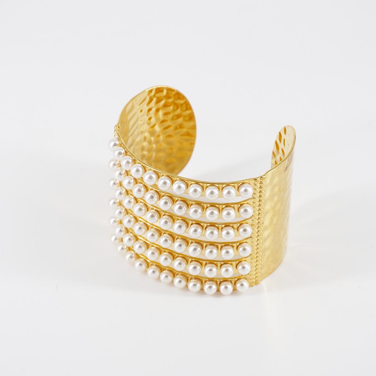 BRACCIALE FASCIA RIGIDA PERLE BRACCIALE RIGIDO FASCIA PERLE  SOPHIE GIOIELLI 
