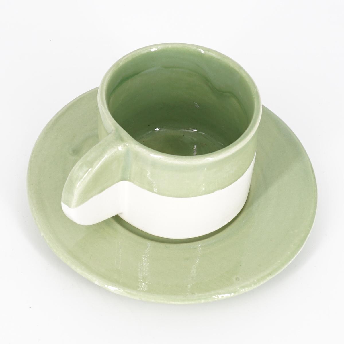 TAZZINA CAFFè CON PIATTINO BICOLORE SALVIA TAZZINA CAFFÈ BICOLORE SALVIA NICOLE 