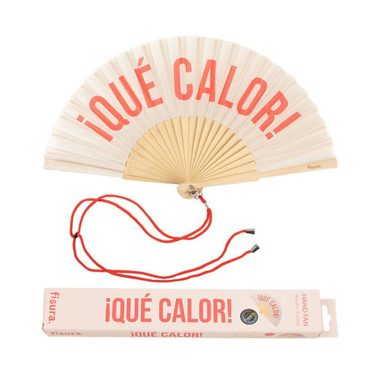 Ventaglio QUE CALOR rosso e beige VENTAGLIO QUE CALOR ROSSO E BEIGE FISURA 