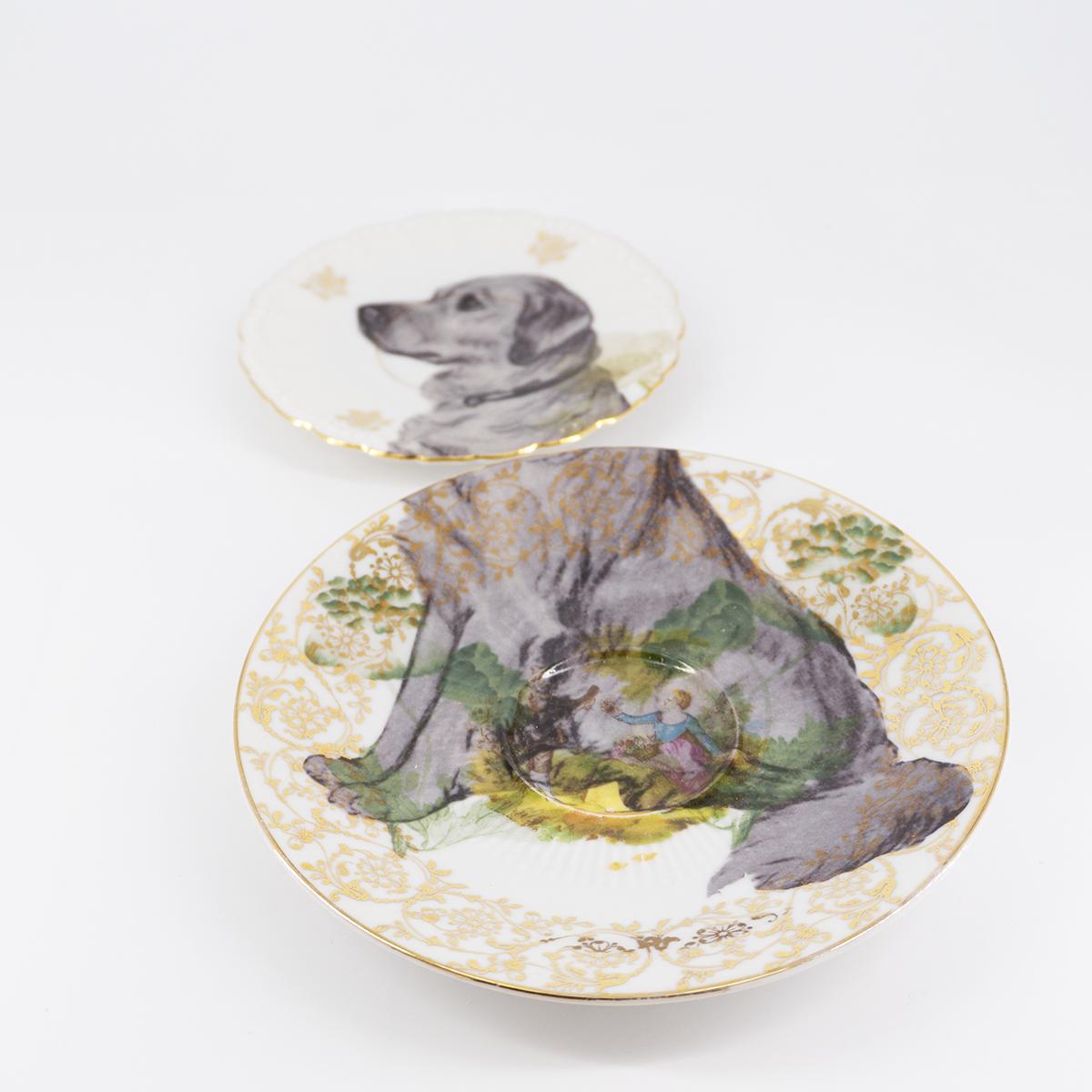 LABRADOR Tea and Coffee Plates Pair