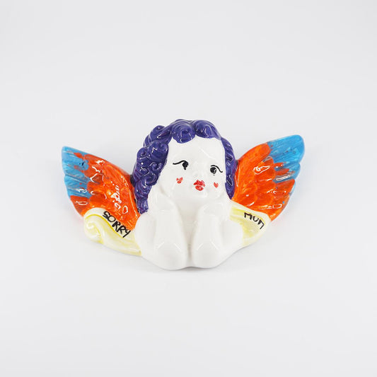 ZENJI CERAMICS ANGELO CAPELLI BLUSORRY MUM ALI AZZURRO/ARANCIO