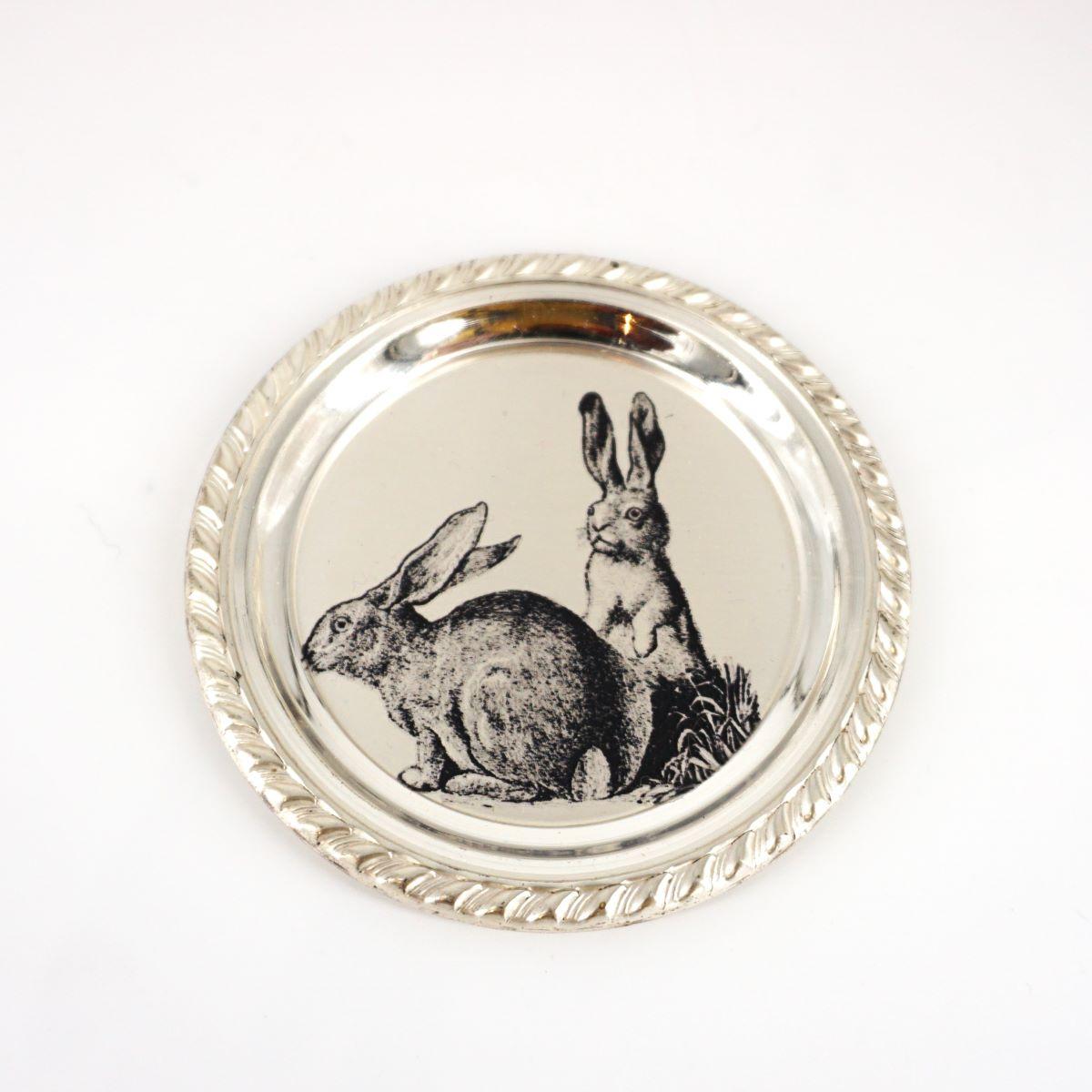 Piattino vintage CONIGLI TONDO TORCHON LUCIDO