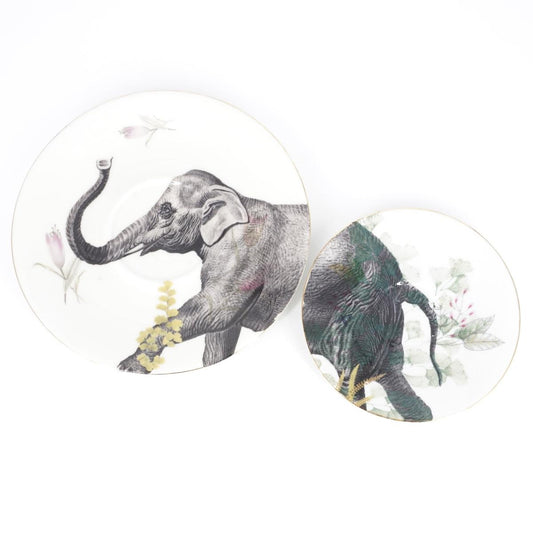 Coppia di piatti tè e caffè ELEFANTE COPPIA PIATTI TÈ+CAFFÈ ELEFANTE BOLDISH 
