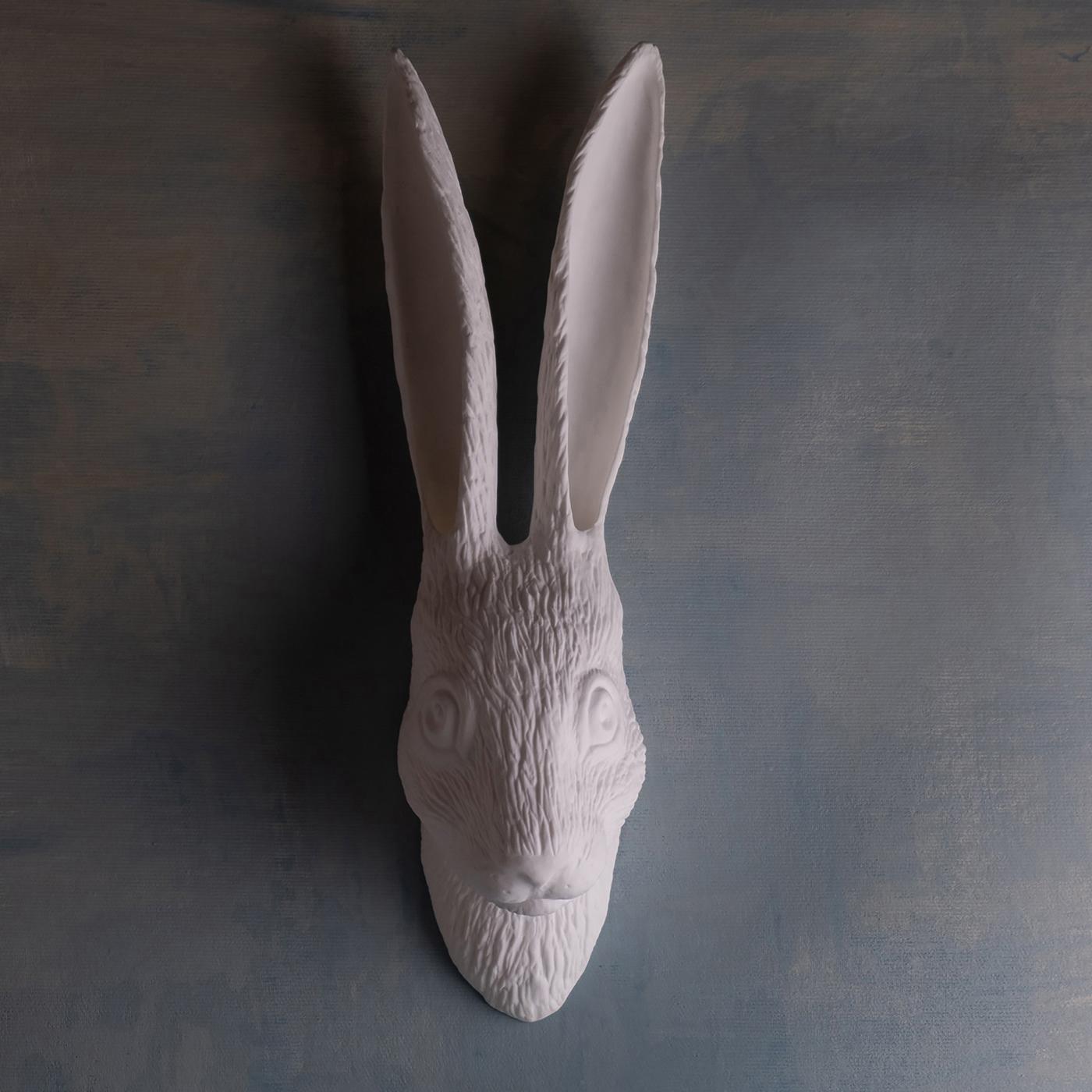 WHITE hare wall vase