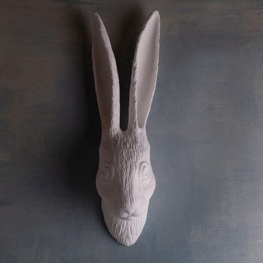 WHITE hare wall vase