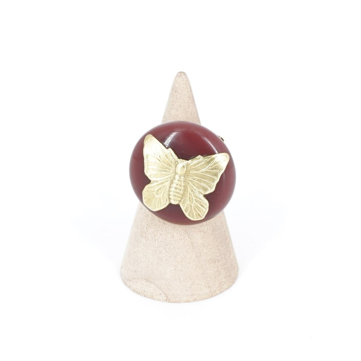 Anello charm FARFALLA PRUGNA ANELLO CHARM FARFALLA PRUGNA VETRO FUSO 