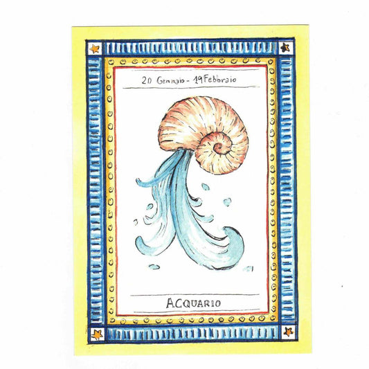 Cartolina zodiaco ACQUARIO