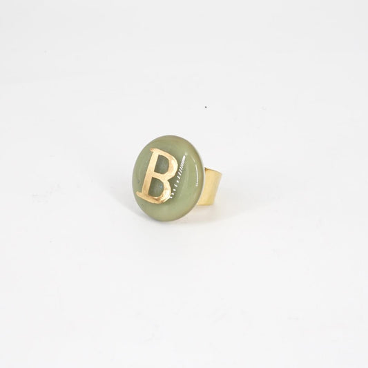 VETRO FUSO ANELLO LETTERAB SABBIA