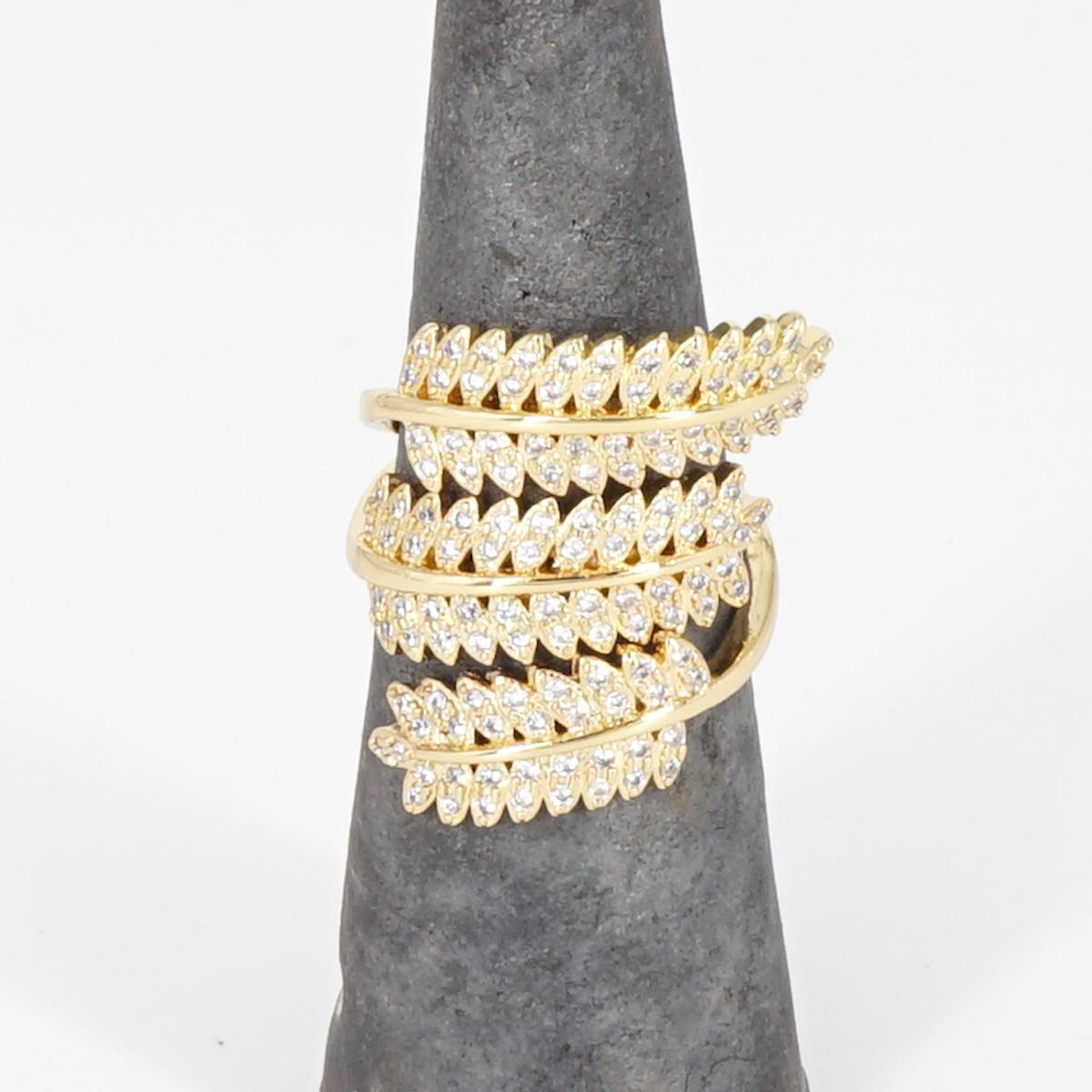 ANELLO ZIRCONI FOGLIE ANELLO ZIRCONI FOGLIE SOPHIE GIOIELLI 