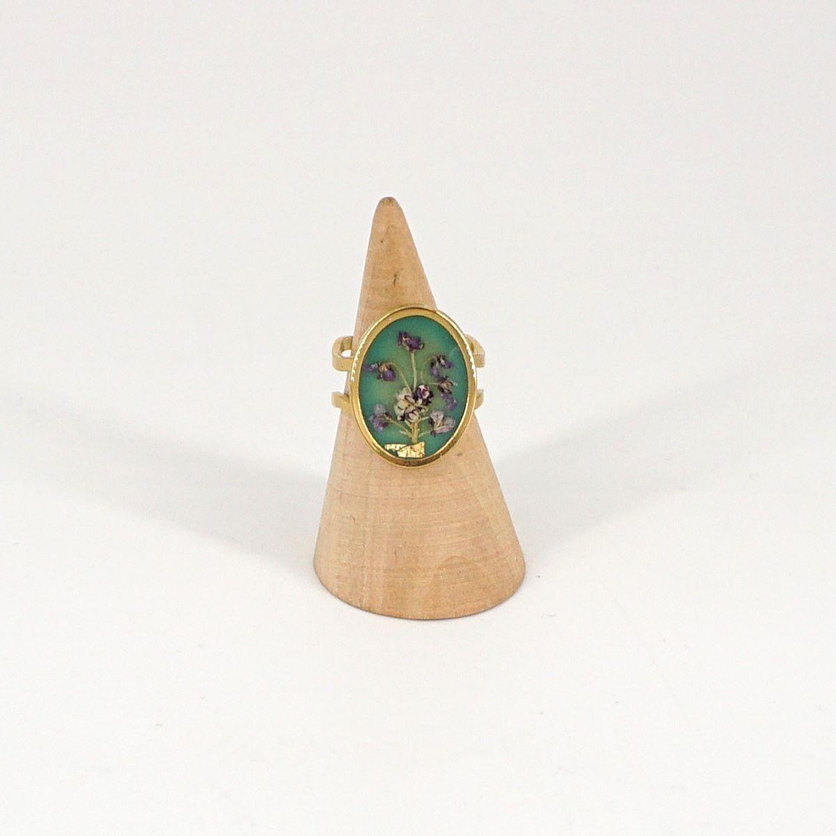 Anello ovale big Celadon