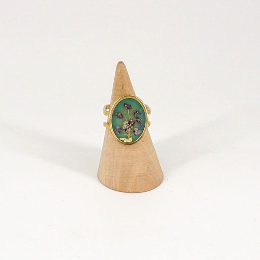 Anello ovale big Celadon
