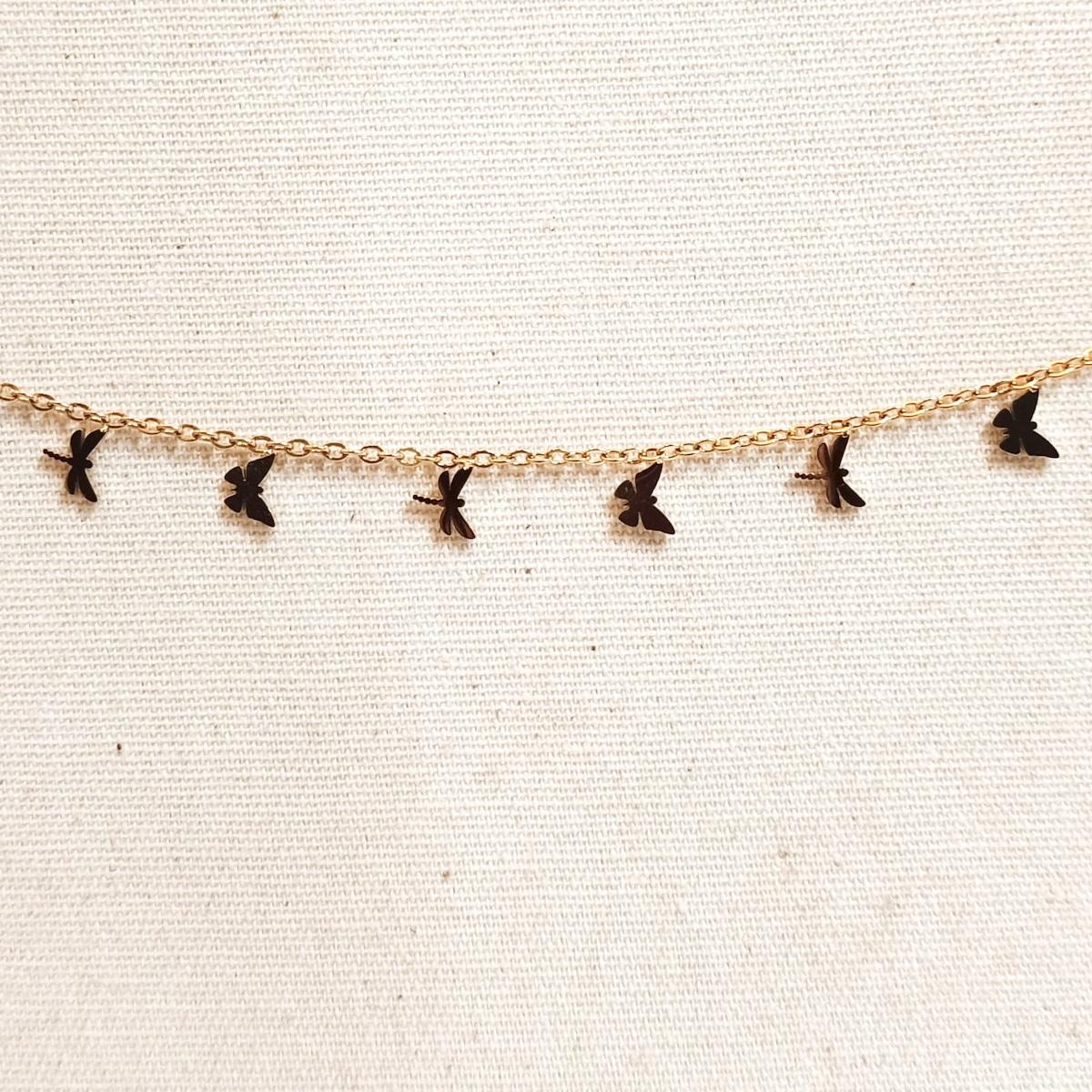Collana dorata LIBELLULE E FARFALLINE