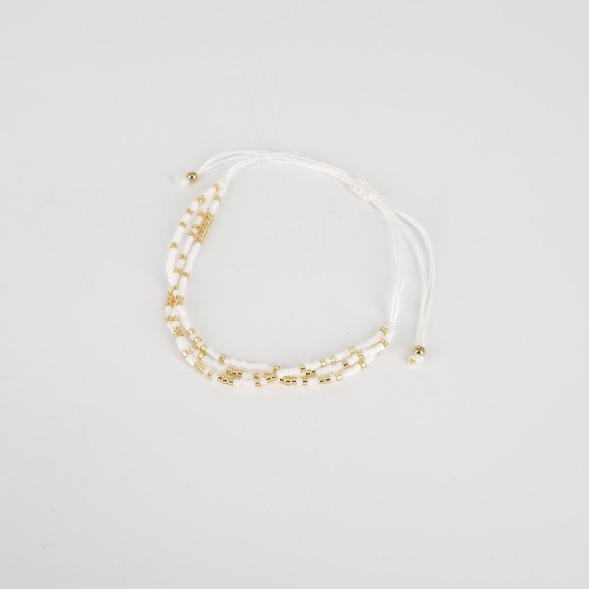 3 Strand Bracelet Beads OPTIC WHITE