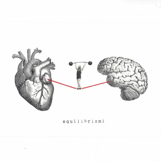 Babel STAMPA EQUILIBRISMI CUORE CERVELLOBILANCIERE BIANCO
