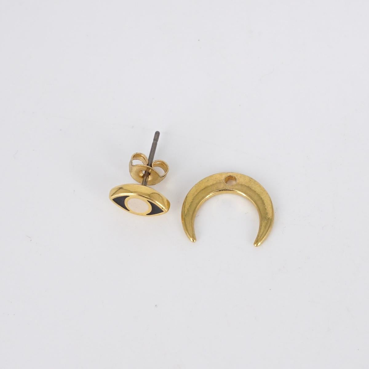 Single eye earring + MOON detail
