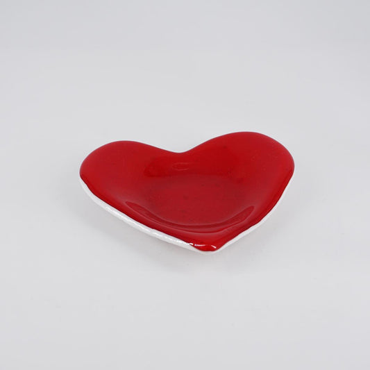 VETRO FUSO CUORE CONCAVO10 CMROSSO
