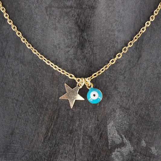 COLLANA CATENINA OCCHIETTO TURCHESE E STELLINA