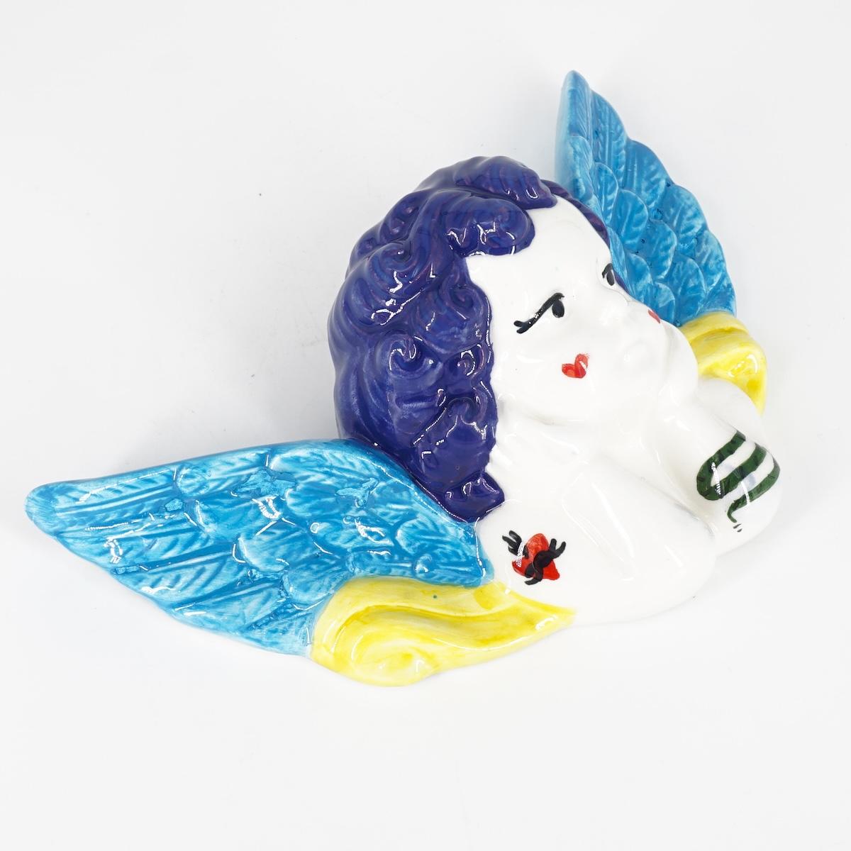 Angelo TATTOO ali azzurre ANGELO CAPELLI BLU TATTOO ALI AZZURRE ZENJI CERAMICS 