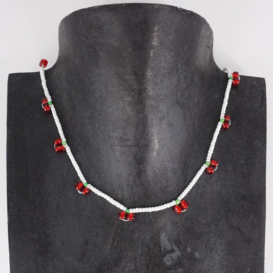 COLLANA PERLINE CILIEGIE ROSSE
