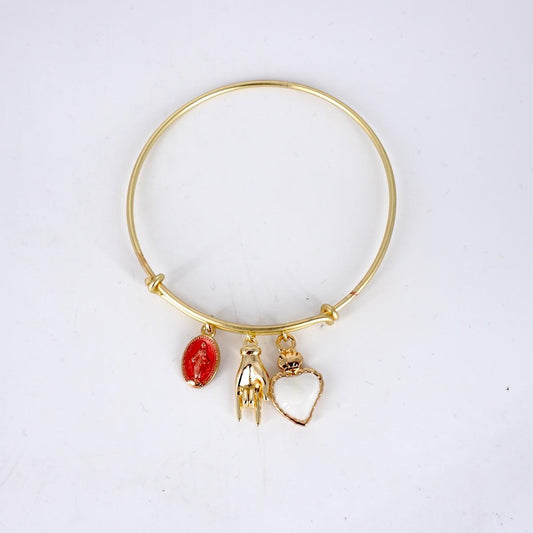 Bracciale TRE CHARMS ex voto bianco