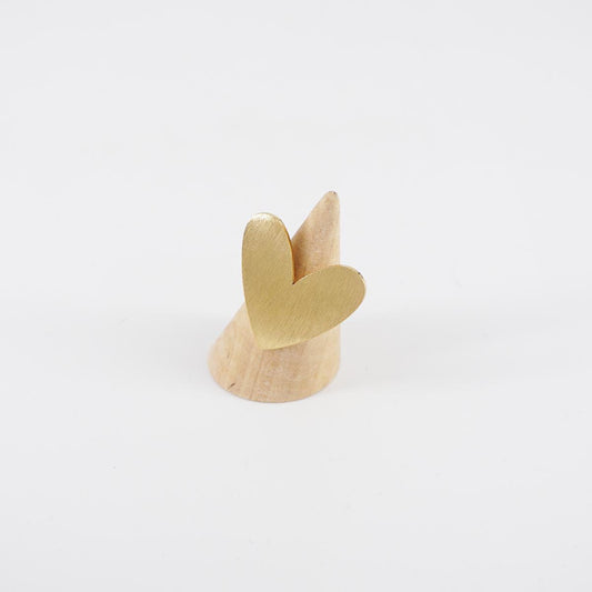 Anello CUORE PIATTO SATINATO