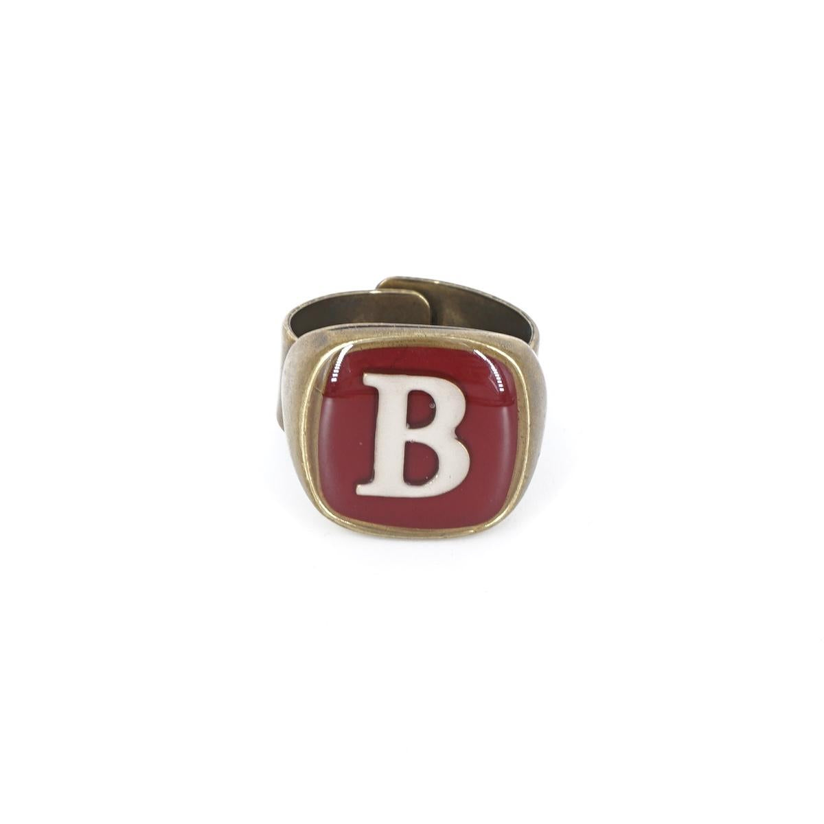 ANELLO LETTERA B BORDEAUX ANELLO LETTERA B BORDEAUX E AVORIO UNIQUE UNCONVENTIONAL DETAILS 