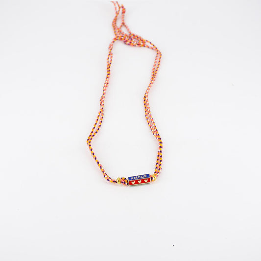 Collana cordino AMOUR ROSA
