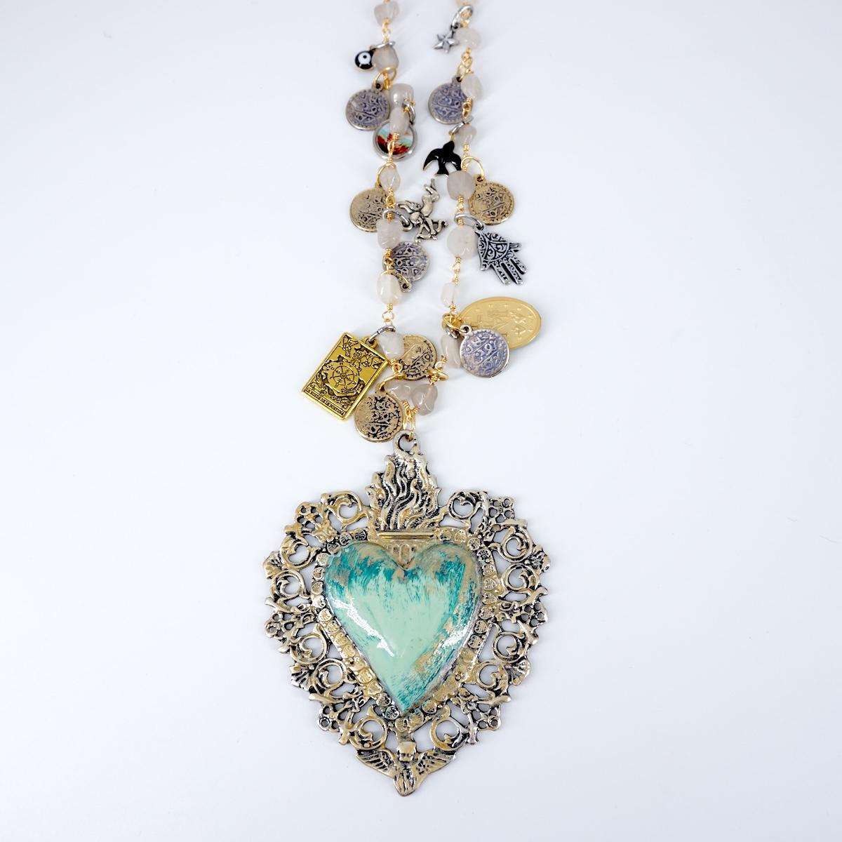 ROSARIO MULTICHARMS EX VOTO BIG AZZURRO