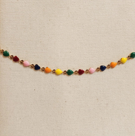 SOPHIE GIOIELLI COLLANA CUORI ARCOBALENO