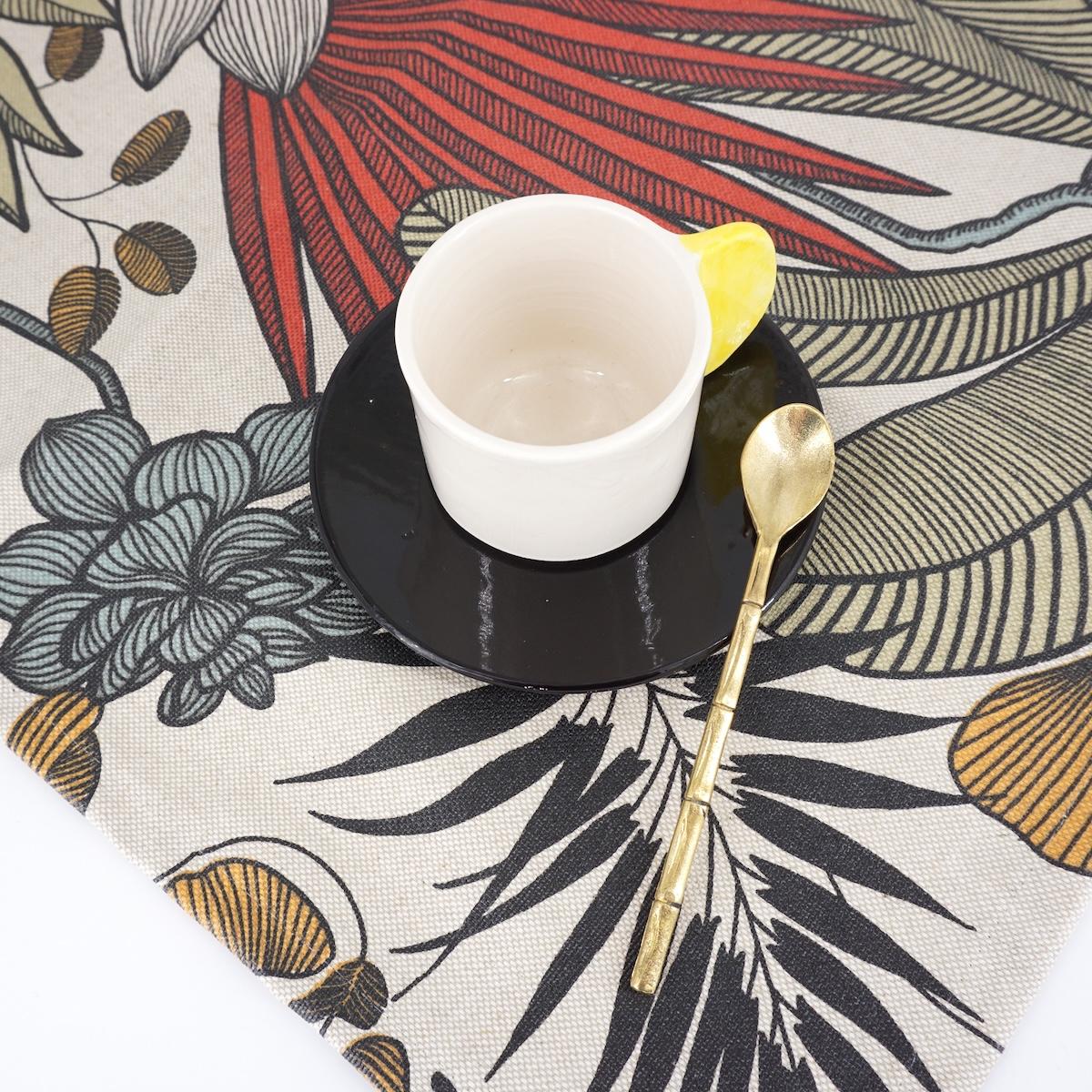 NICOLE TAZZINA CAFFÈCON PIATTINO MANICO GIALLO