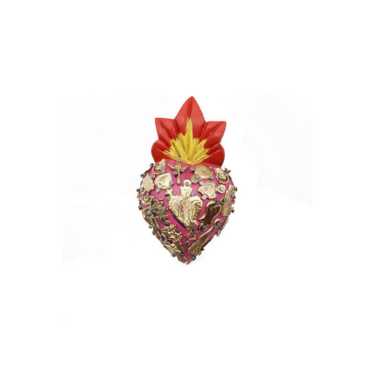 Cuore in legno rosa - small CUORE LEGNO ROSA SMALL  ARTE FASHION MEXICO