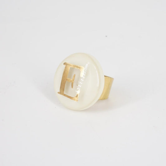 VETRO FUSO ANELLO LETTERAE AVORIO