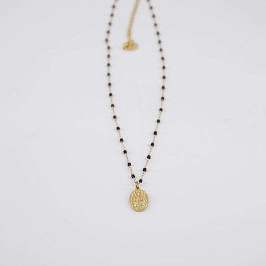 BLACK MADONNINA NECKLACE