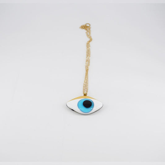 Collana occhio small AZZURRO COLLANA OCCHIO SMALL AZZURRO VETRO FUSO 