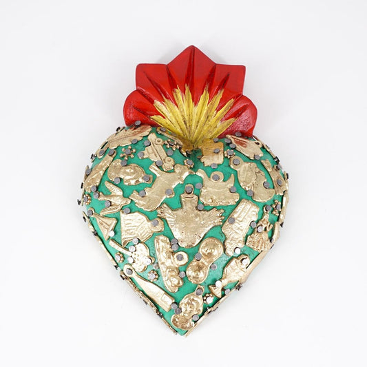 Cuore in legno medium VERDE PRATO CUORE LEGNO MEDIUM VERDE PRATO ARTE FASHION MEXICO